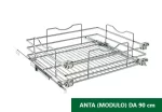 Cassetto filo acciaio cromato modulo 90