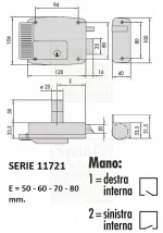 Serratura elettrica applicare 11721 - Tecnic