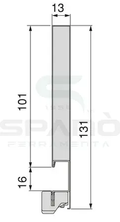 Fianco cassetto Vertex altezza 131 mm - Tecnic