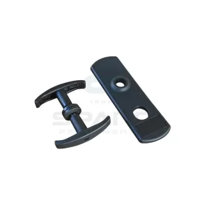 Maniglia e placca serranda basculante a cilindro tondo