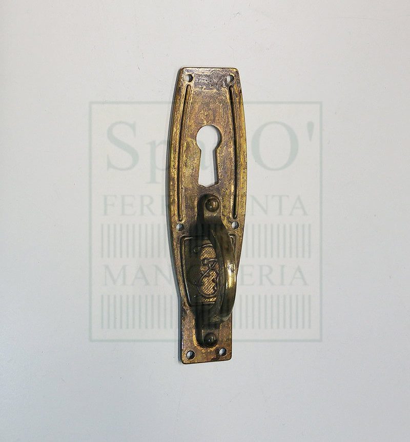 Maniglia 18329 con foro chiave Ottone Antico mm. 20x68