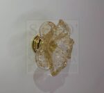 Pomello Margherita Vetro Polvere Oro mm.65