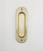 Maniglia ad incasso ovale ridotta ottone lucido con foro