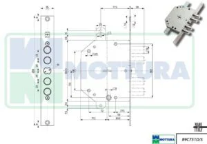 Serratura doppia mappa 89C751 Mottura (TIPO CR)