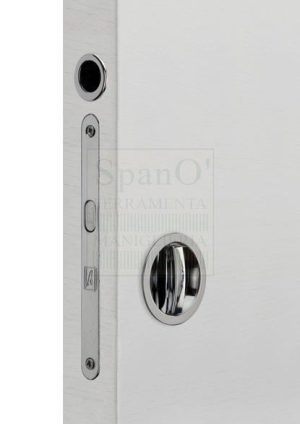 Maniglie incasso per porta scorrevole nottolino + emergenza cromo lucido