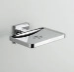Porta sapone inamovibile a muro Basic Q Cromo Lucido - Ferramenta Spanò Porta sapone inamovibile a muro Basic Q Cromo Lucido