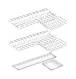 Scolapiatti ad angolo acciaio con raccogligocce Scolapiatti ad angolo in acciaio con vassoio raccogligocce