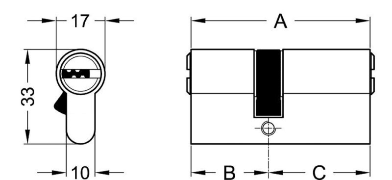 Cilindro europeo EVO K64 chiave-chiave Securemme