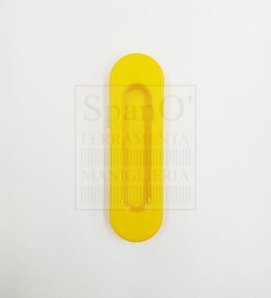 Maniglia ad incasso ovale per scorrevoli giallo