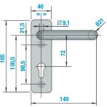 Maniglia placca cilindro YALE per Eurosmart Maniglia placca cilindro per antipanico Eurosmart