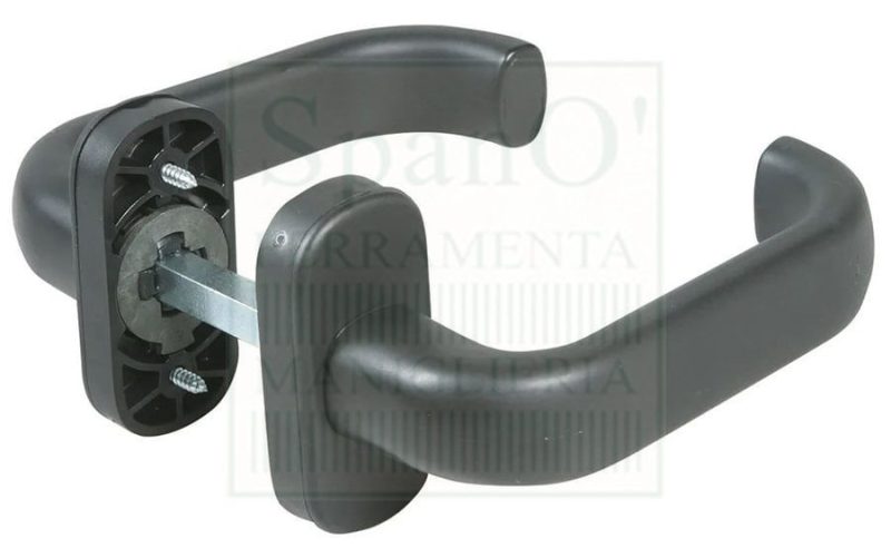 Maniglia in resina con molla per porte in metallo
