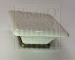 Pomello Quadro P28 Porcellana Avorio