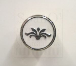 Pomello Pandora Nickel Lucido/Smalto Bianco