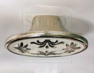 Pomolo Pandora Nichel Lucido/Smalto Bianco