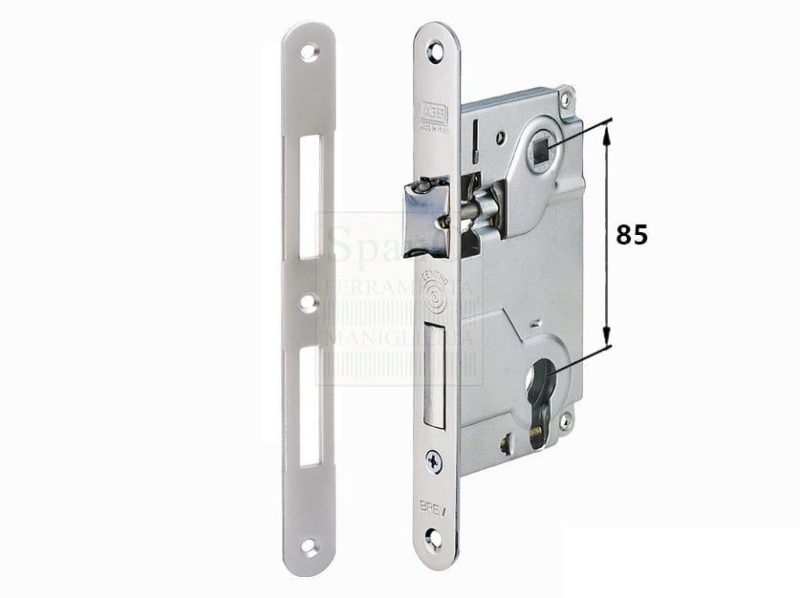 Serratura Centro versione cilindro cromo satinato