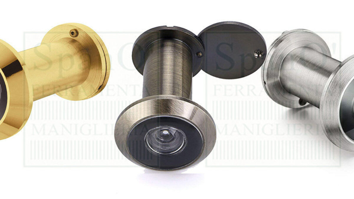 Spioncino Panoramico Per Porta In Ottone Lucido - Angolo 180&deg;, Diametro 14mm, Facile Da Installare