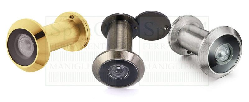 Spioncino panoramico in ottone D.14 per porta 35-60 mm