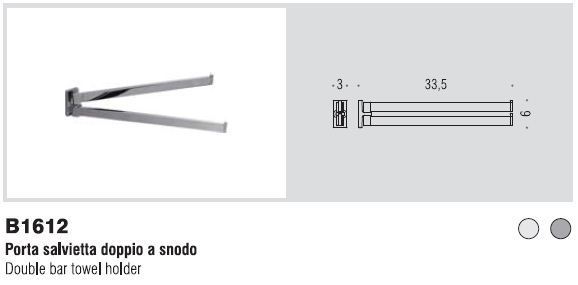 Porta salvietta doppio snodo Look scheda arredo bagno colombo