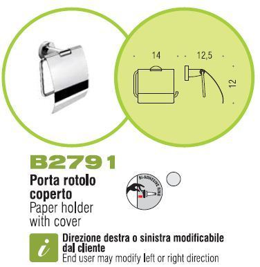 Porta rotolo Basic scheda tecnica colombo design