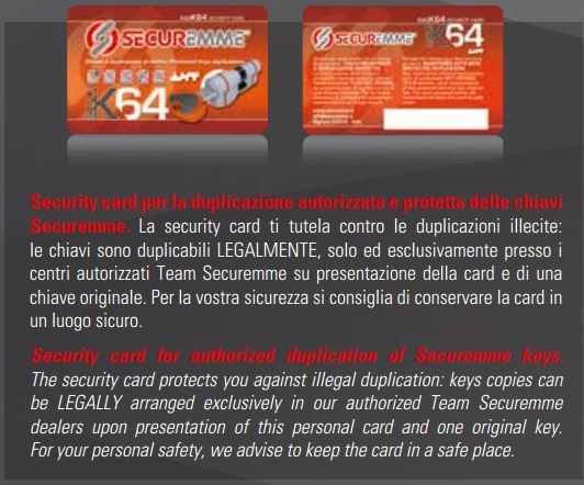 Duplicazione protetta cilindro EVO K64