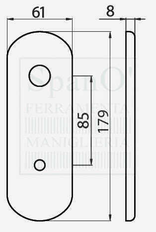 Placca lunga maniglia-pomello - tecnic